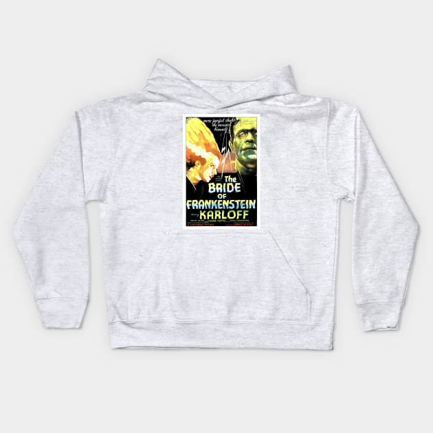 The Bride Of The Frankenstein Hollywood Horror B Movie Vintage Kids Hoodie by vintageposters